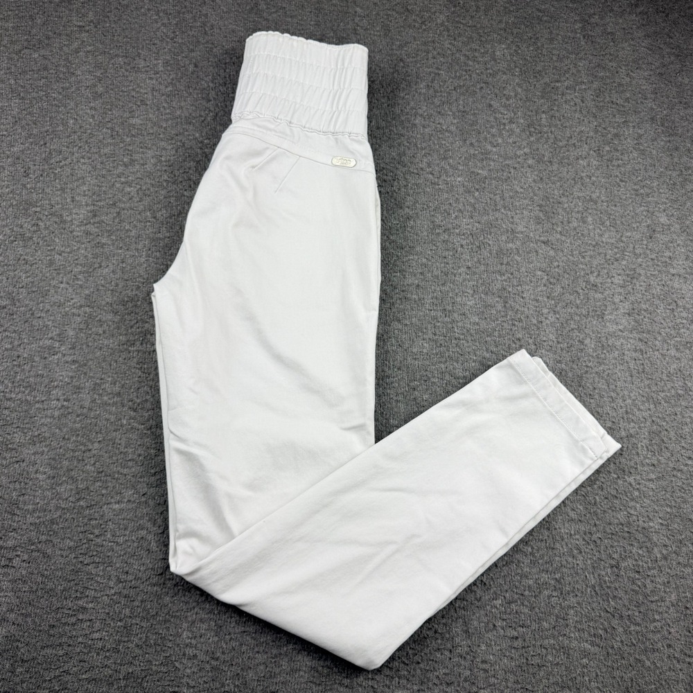 Stop‎ Jeans Women's Size 8 White High Waist Smocked Waistband Skinny Pants